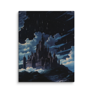 Castle at night anime style