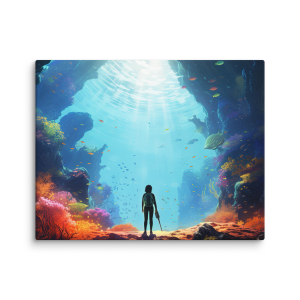 Woman Alice under the ocean