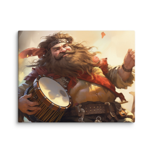 Dwarf bard playing percussions