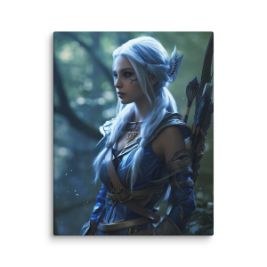 Elf woman archer with white hair