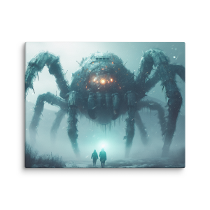 Giant spider robot hunting humans