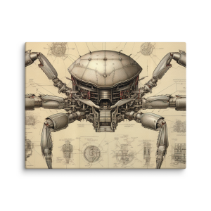 Alien blueprint of mechanical robot Zeen