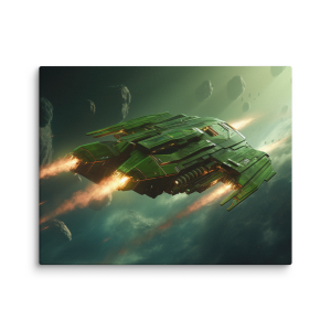 Green fast space ship Ganir