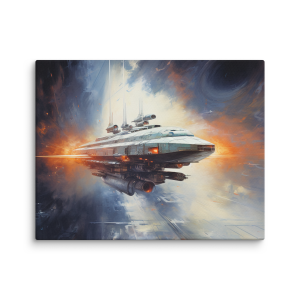 Space ship at lightspeed