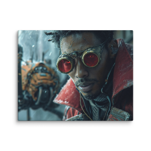 Steampunk guy with spider robot