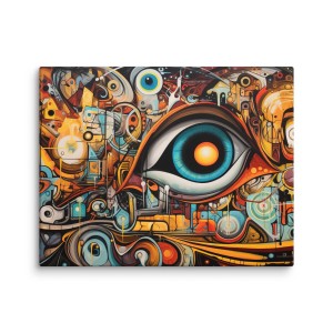 Abstract cyber eye graffiti