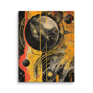 Abstract universe yellow and black