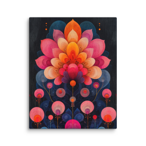 Flower mandala on wood