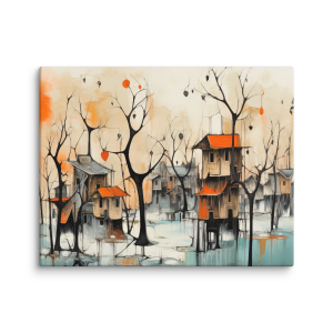 Swamp city painting