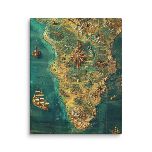 Africa inspired antique map