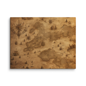 Old fantasy medieval map