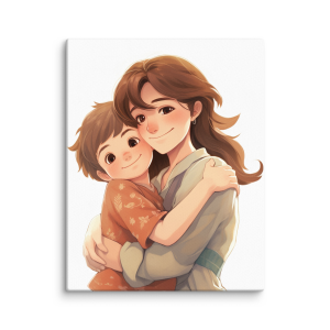 Mother hugging her son