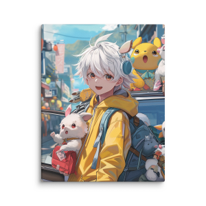 Boy with fluffy animals