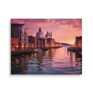 Venice at sunset oil painting