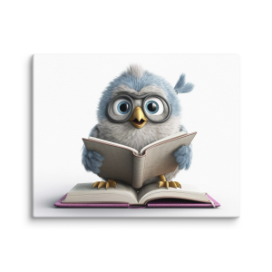Cute bird studying illustration