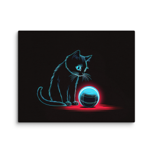 Cat plays with a neon ball