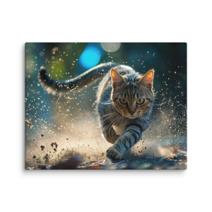 Cat running on dirt