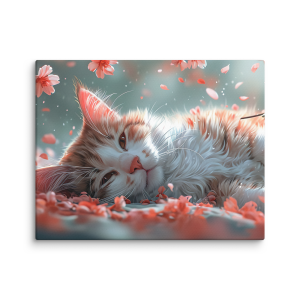Cat with flowers illustration