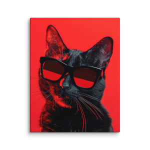 Cool cat in a red background