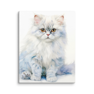 White cat watercolor