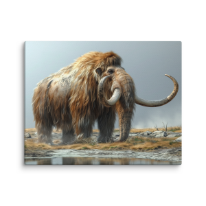 Mammoth near a lake painting
