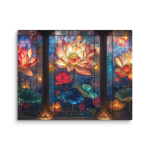 Flowers on glass windows