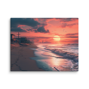 Ocean beach at sunset