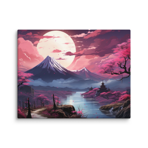 Fuji mountain and cherry trees